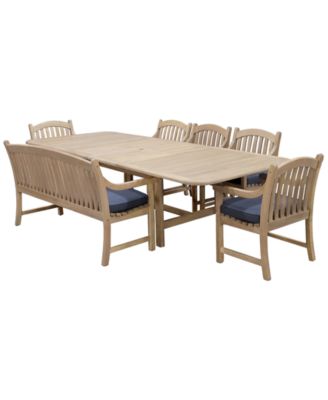 Bristol 7-Pc. Rectangle Dining Set (Dining Table, Dining Chairs and Bench)