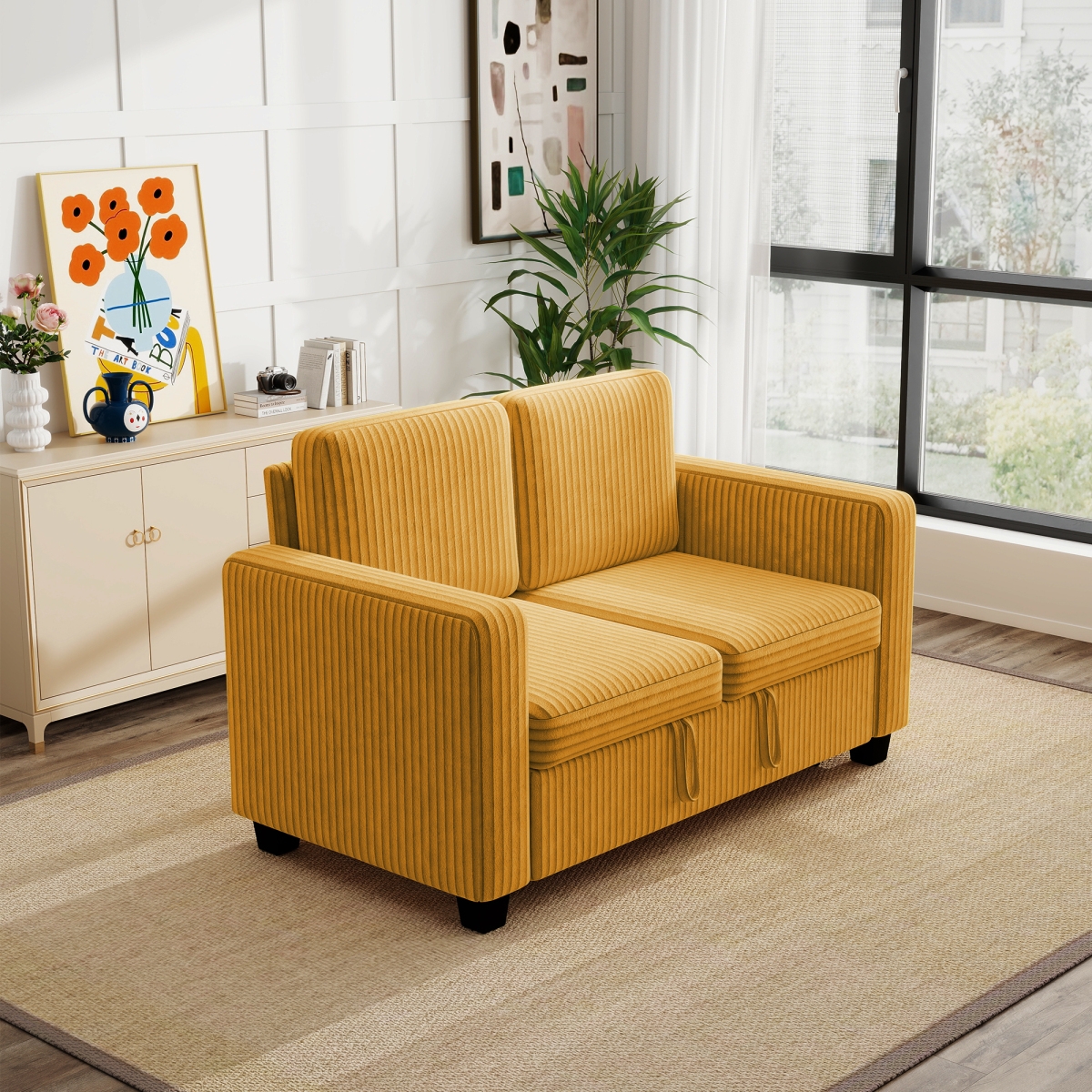 Streamdale Furniture Corduroy 2-Seat Pull-Out Sofa Bed