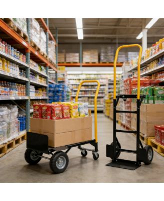 Hand Truck Dual Purpose  Push Cart with Swivel Wheels 330 Lbs Capacity Heavy Duty Platform Cart for Moving/Warehouse/Garden/Grocery