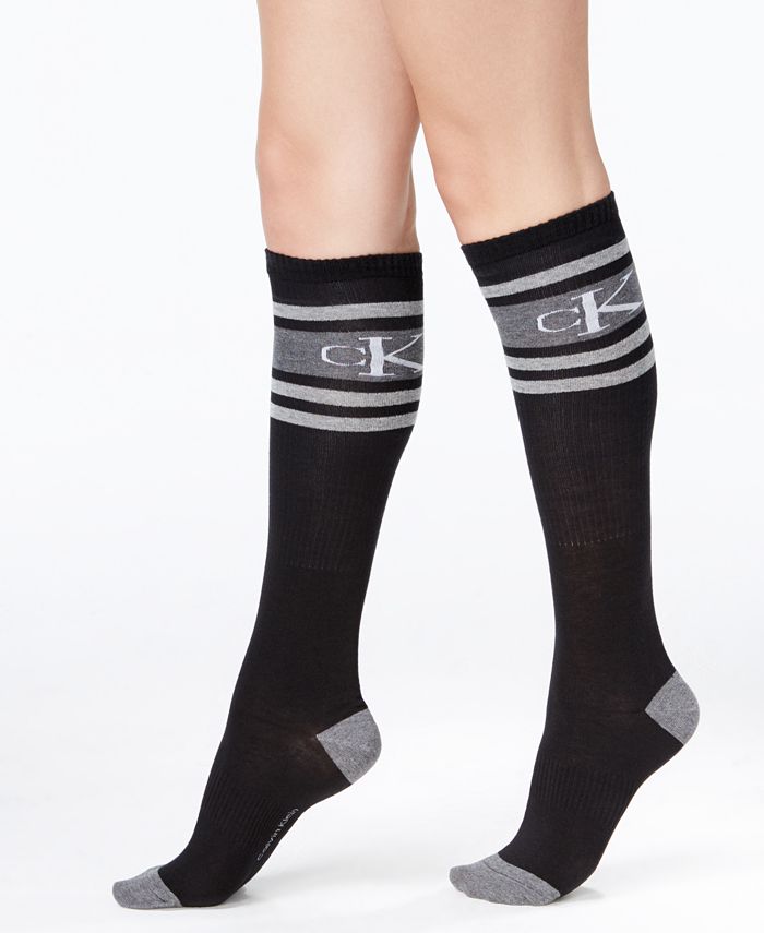 Calvin Klein Women's Logo Striped Knee-High Socks & Reviews - Handbags ...