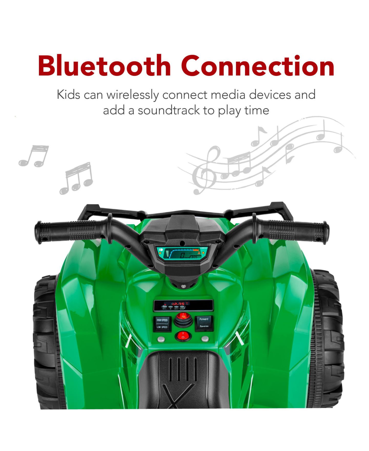 Детская игрушка Best Choice Products 12V Kids Ride-On ATV Quad with Bluetooth, 55 lbs. Capacity, Ages 3+, цвет: Зелёный — фото 2
