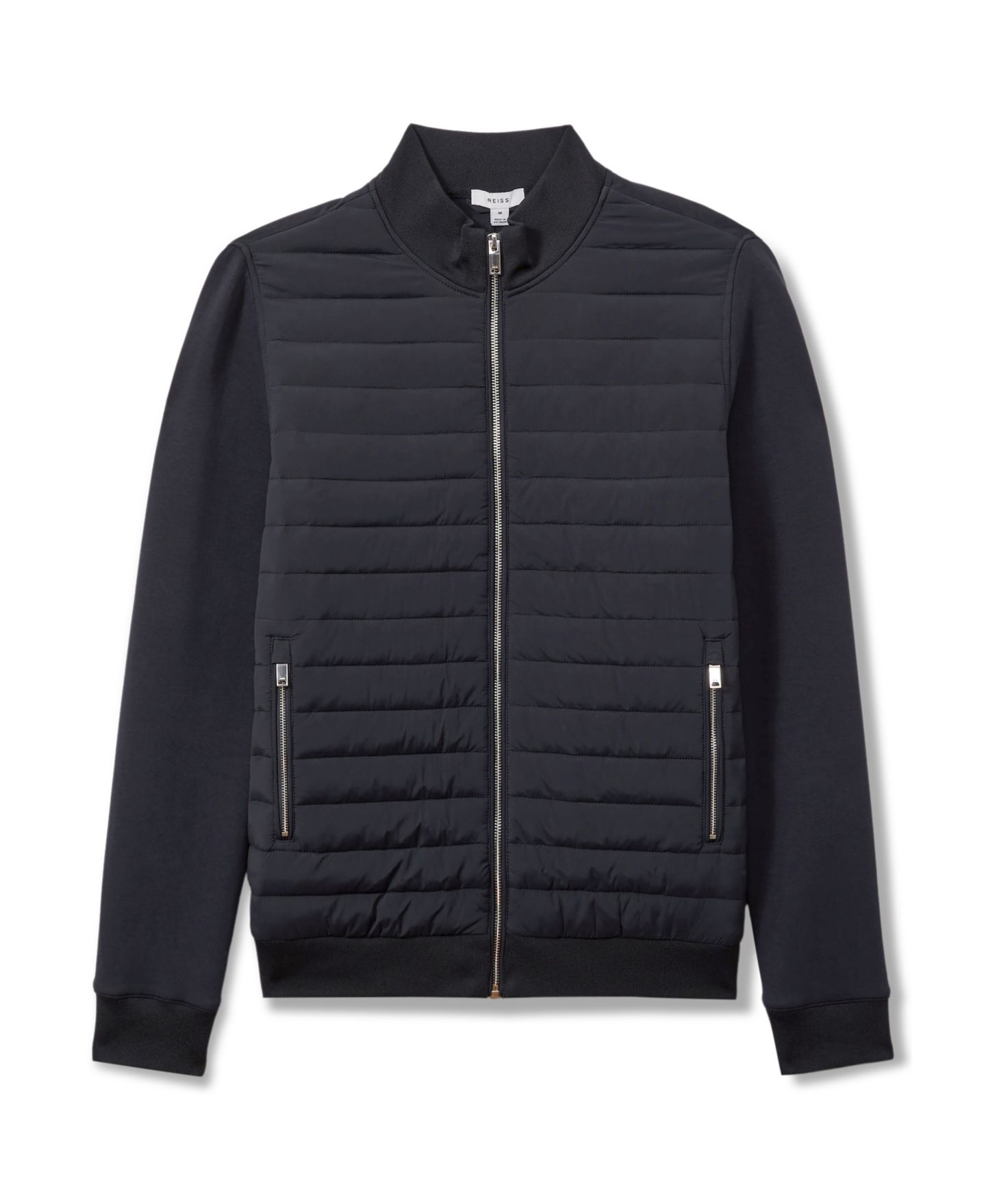 Мужская куртка REISS Freddie Hybrid Quilt and Interlock Zip, цвет: Тёмно-синий — фото 3