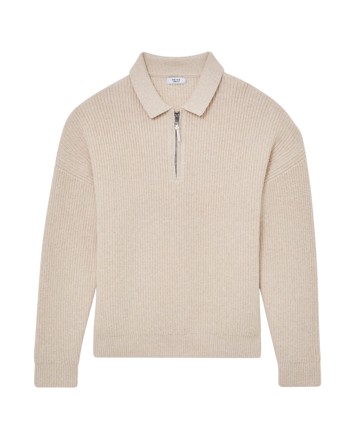 Men's Prop Cotton-Blend Rib Half-Zip Polo Sweater