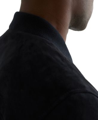 Men's Suede Zip-Through Bomber Jacket