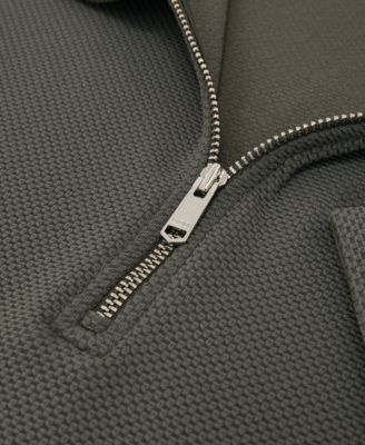 Men's Half-Zip Textured Polo Shirt
