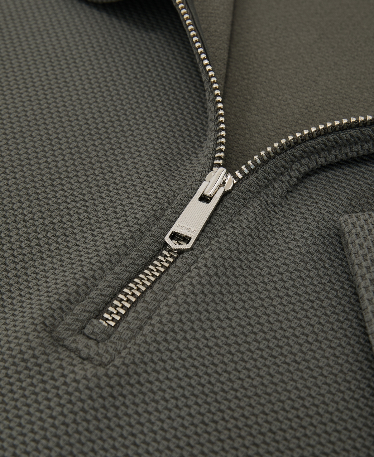 Reiss Men's Half-Zip Textured Polo Shirt