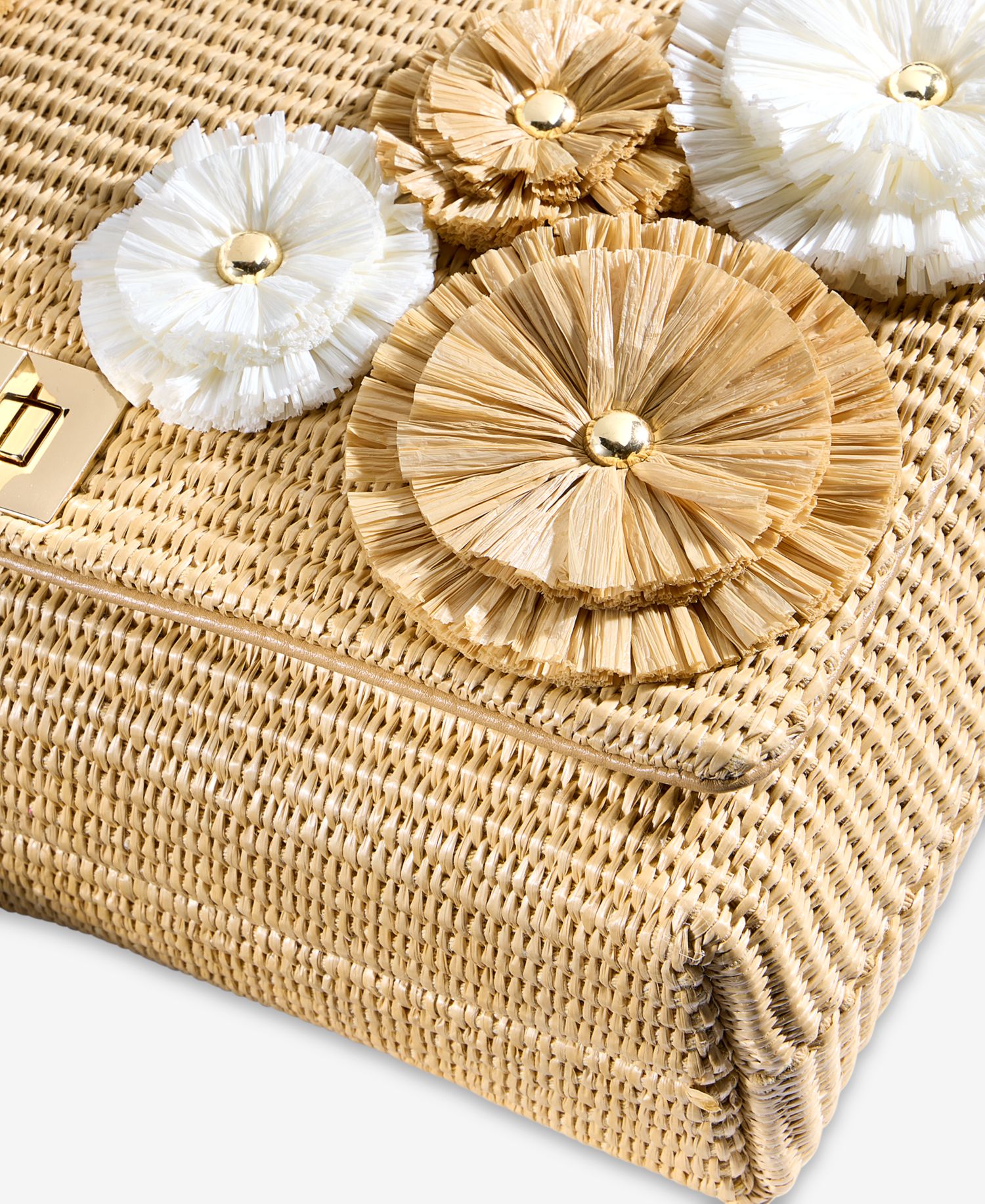 Soft Ajae 3D Floral Straw Crossbody Handbag