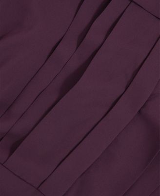 Women's Pleated Sheer-Sleeve Mini Dress