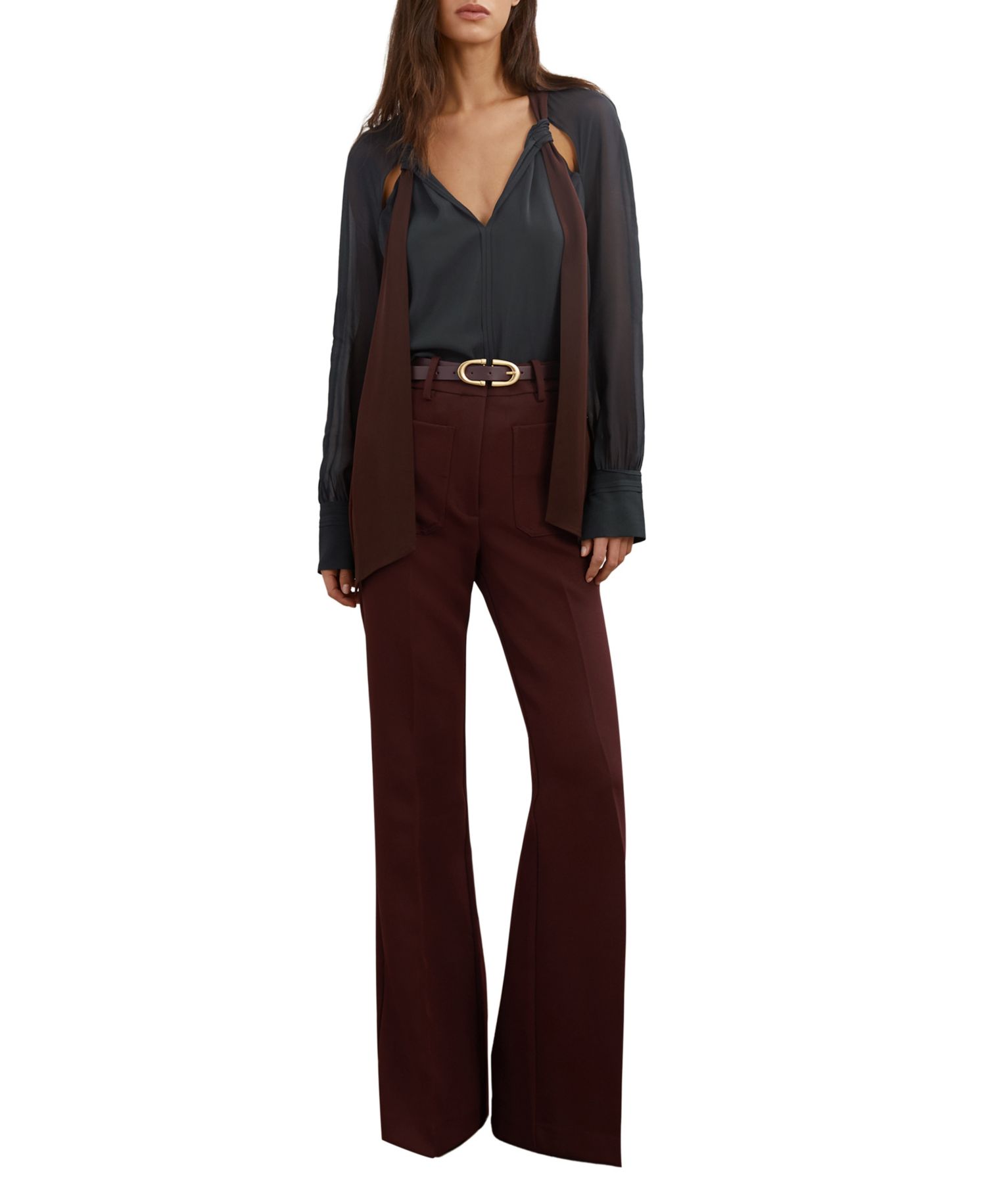 Women's Jasmine Tie-Neck Cut-Out Blouse