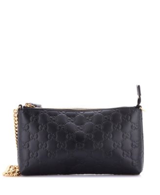 Chain Wristlet Wallet Guccissima Leather