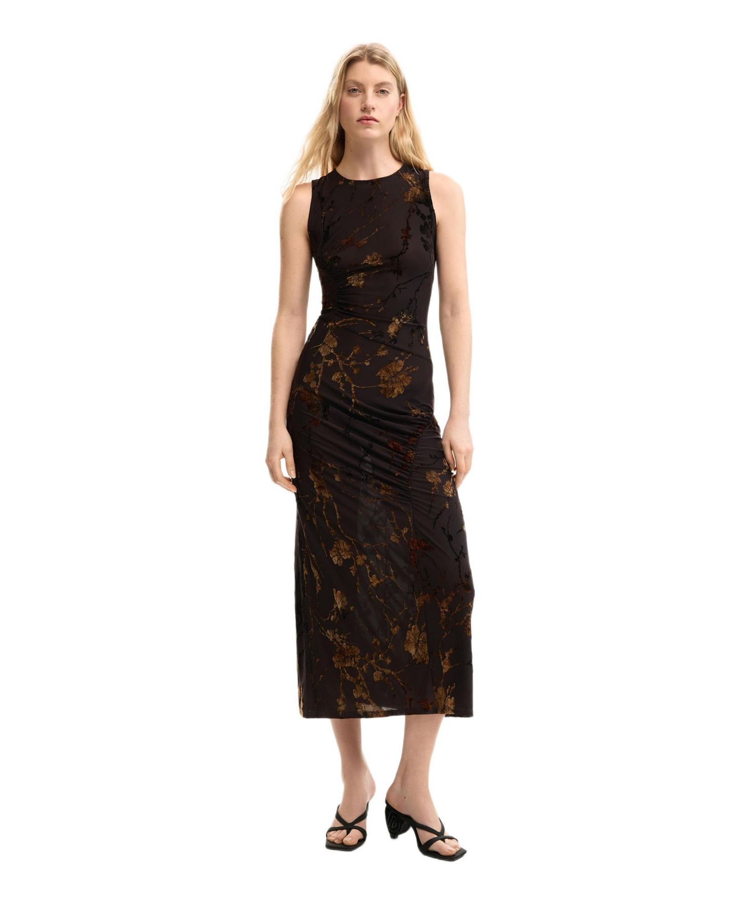 Women's Flocked midi dress