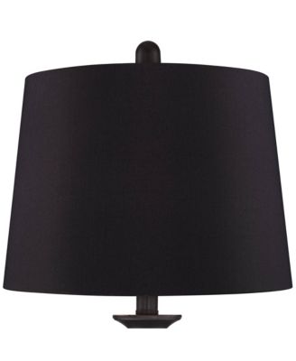 Ben Rustic Farmhouse Table Lamps 25" High Set of 2 Dark Bronze Faux Silk Drum Shade for Bedroom Living Room Bedside Office