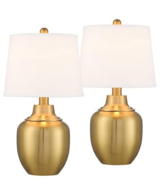 Becca 22" High Urn Small Modern Accent 3-Way Table Lamps Set of 2 Metal Shade Living Room Bedroom