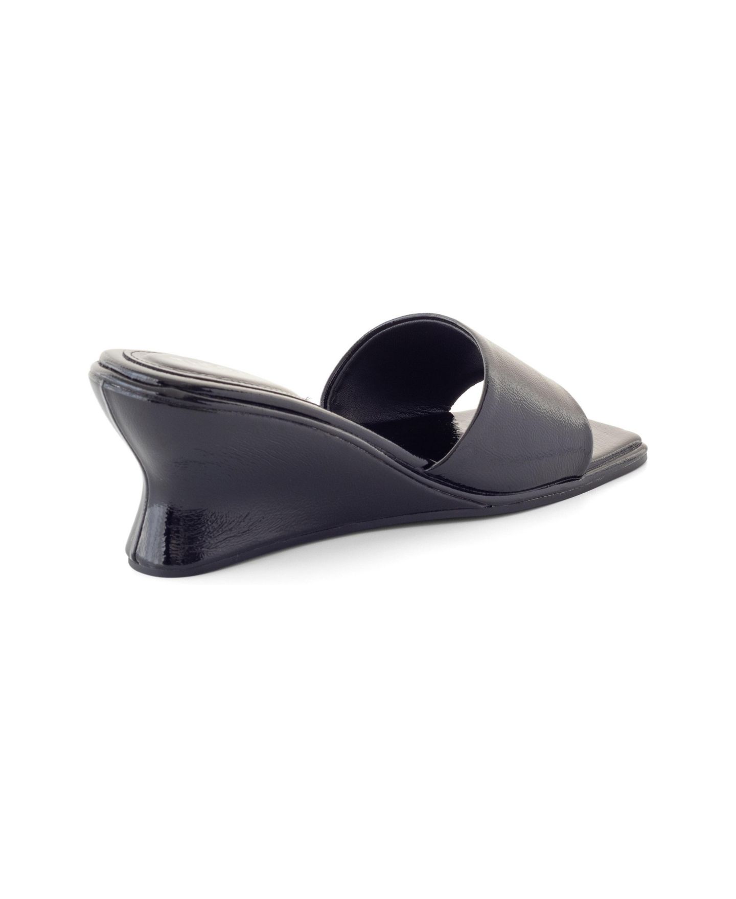 Женские сандалии Therapy Australia Lafayette Square-Toe Wedge Slide Sandal, цвет: Чёрный лаковый — фото 4