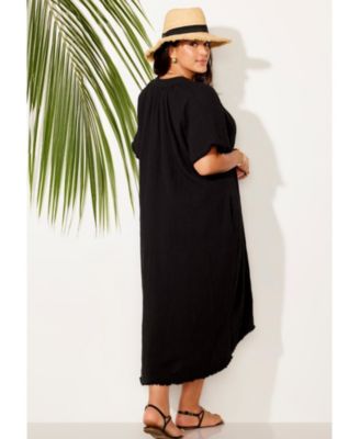 Women's Cotton Gauze High-Low Sun Dress Cover Up