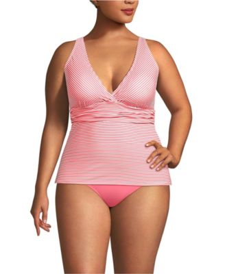 Plus Size V-Neck Plunge X Back Tankini Top