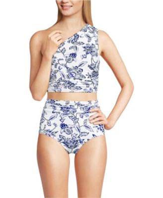 Women's Ruched One Shoulder Midkini Top