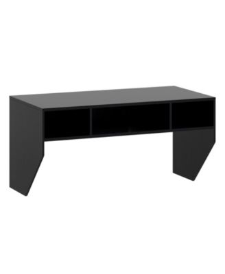 Wall-Mounted Computer Desk Floating Laptop Desk with 3 Storage Compartments