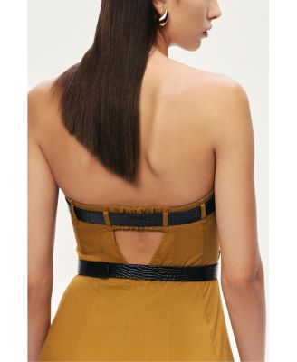 Women's Strapless Double Belted Midi Dress