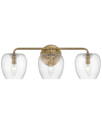 Possini Euro Mabel 22 3/4"W Aged Brass Glass 3-Light Bath Light