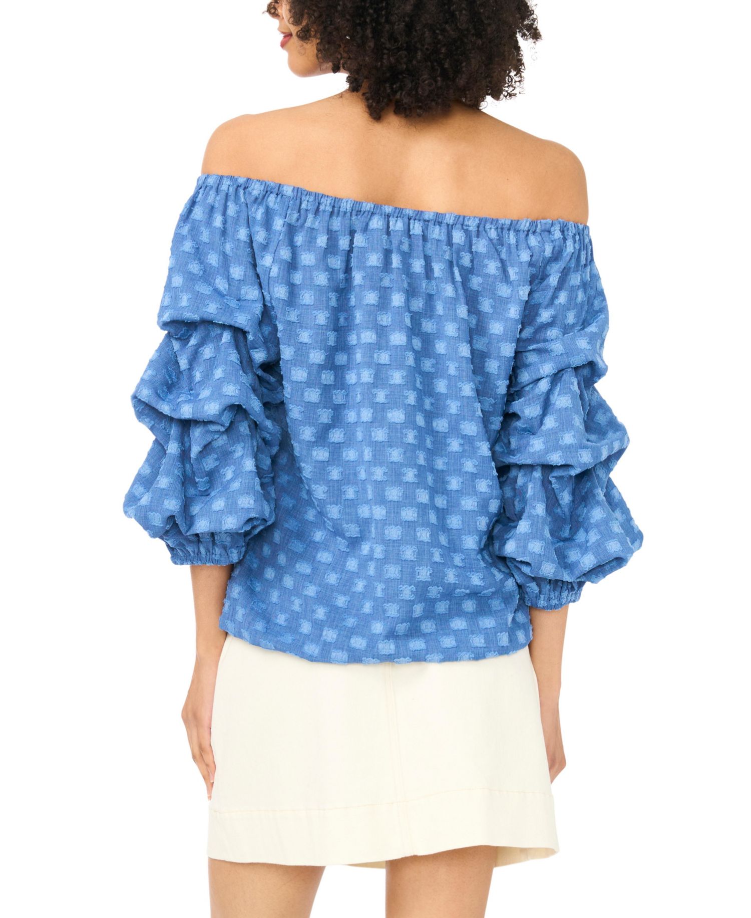 Women's Off-The-Shoulder Bubble-Sleeve Blouse