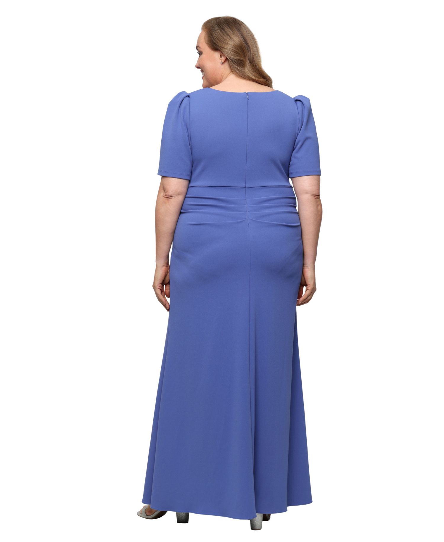 Plus Embellished V-Neck Ball Gown