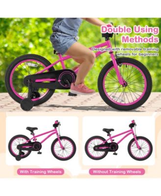 Kids Bicycle with Adjustable Seat and Removable Wheels