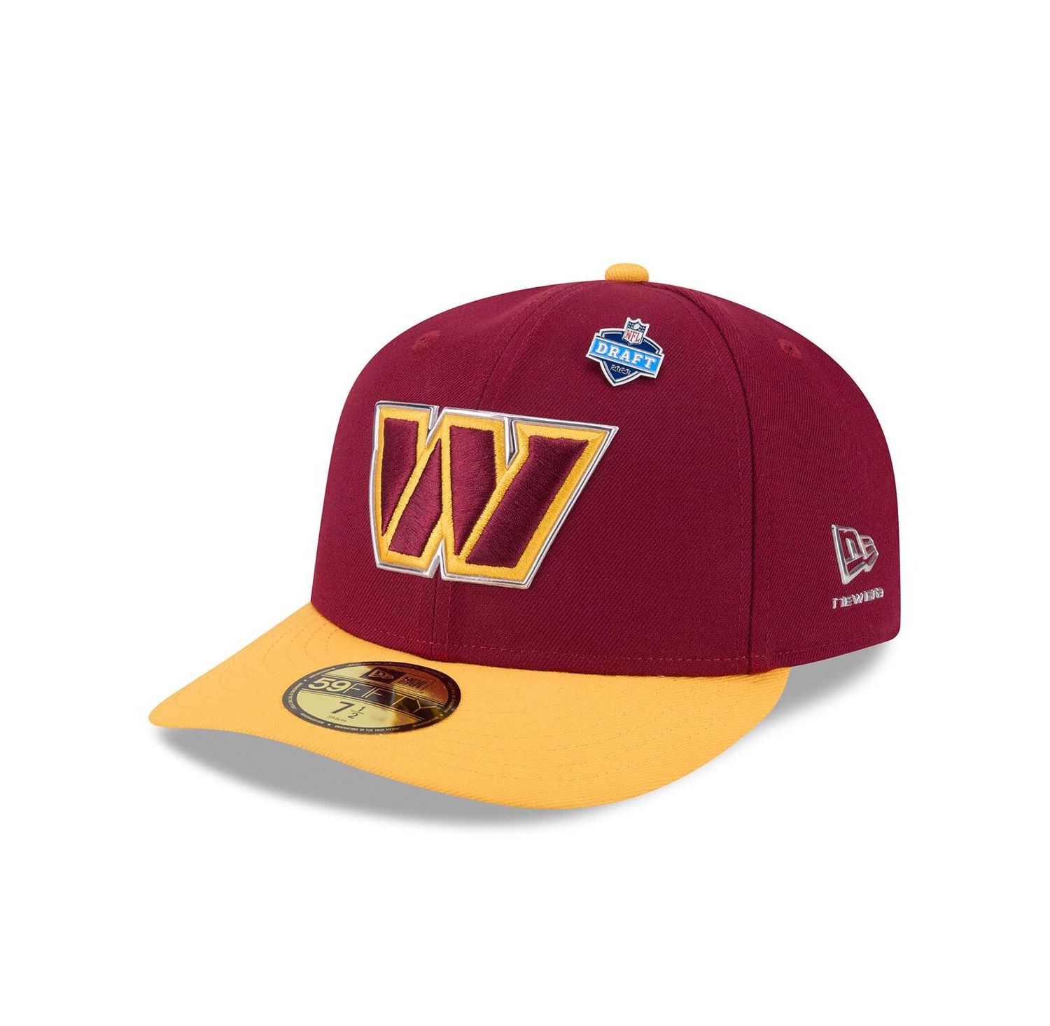 Men's Burgundy/Gold Washington Commanders 2026 NFL Draft Pre-Curved 59FIFTY Fitted Hat