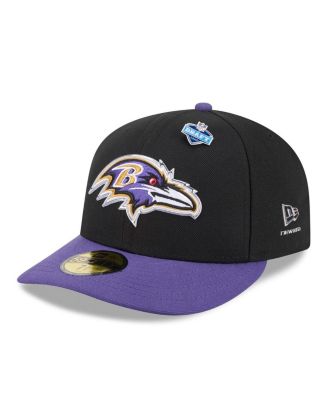 Men's Black/Purple Baltimore Ravens 2026 NFL Draft Pre-Curved 59FIFTY Fitted Hat