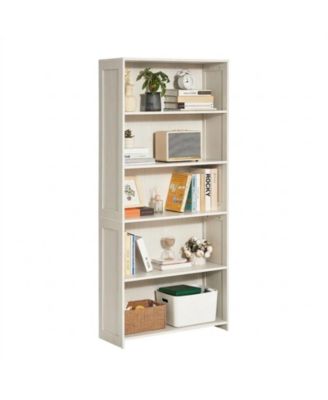 68 in 5 Tier Wide Bookshelf with Open Display Shelves