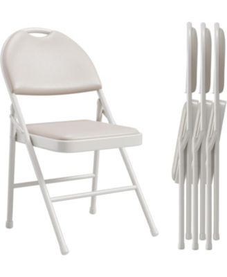 Dining Chair Aptliton Set of 4 Black High Back Folding Chairs PU Leather Foldable Chairs for Kitchen Dining Room