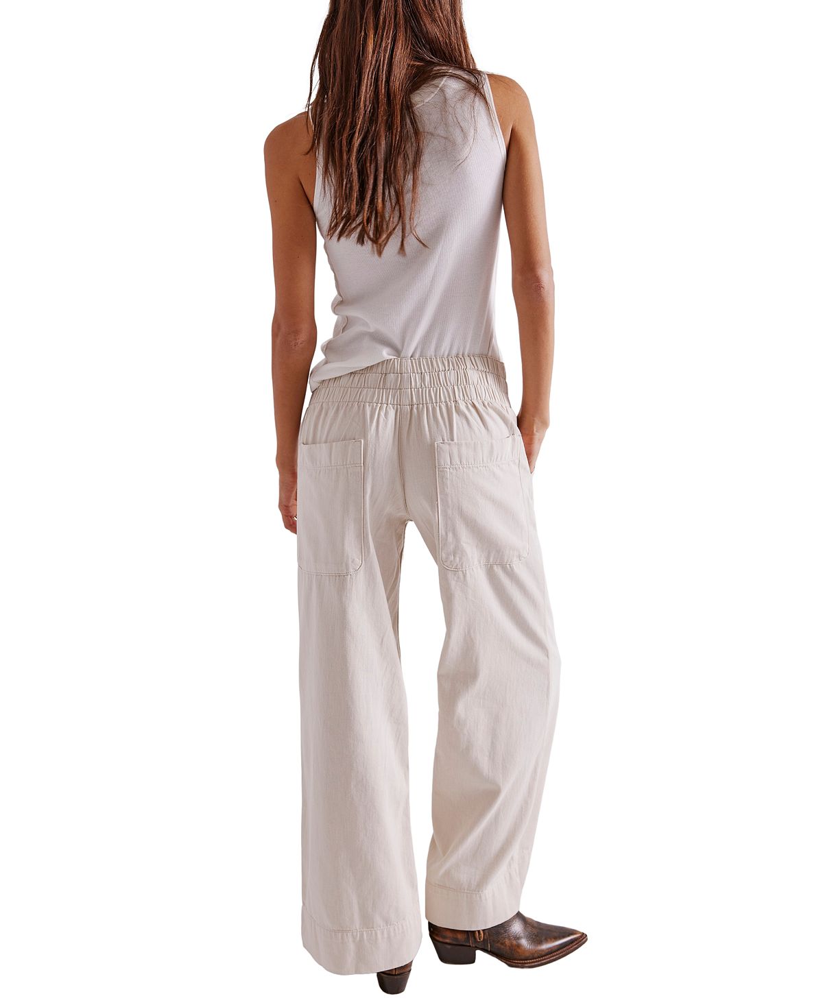 Free People Women's Breezy Denim Pull-On Cotton Jeans view 4 — MAYCSS fashion products