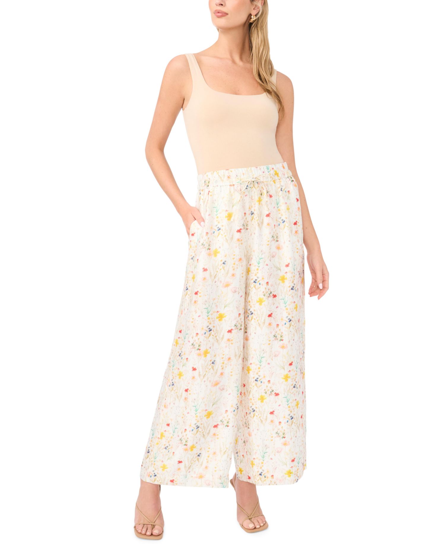 Women's Mid-Rise Wide-Leg Pull-On Pants
