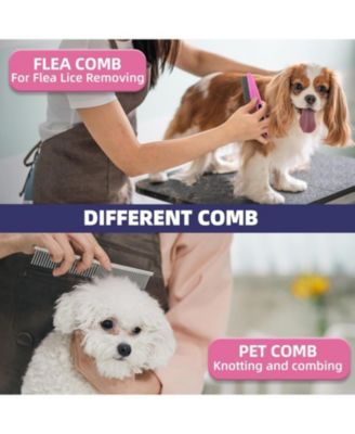 Multi Piece Pet Grooming Kit with Hair Brush, Washing Gloves, Slicker Brush and Shampoo Scrubber