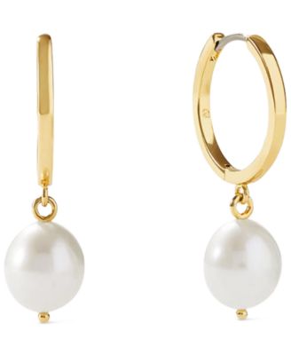Ana Luisa Frida Medium Gold-Plated Mother of Pearl Hoop Earrings - Gold