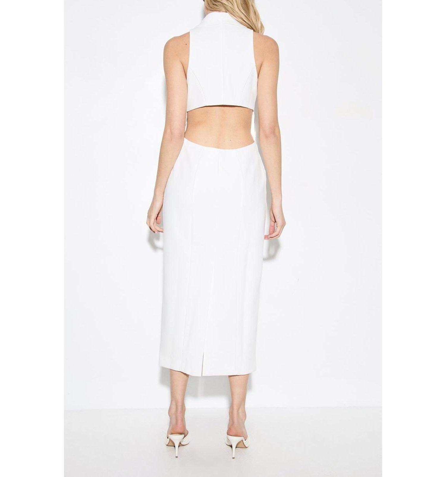 Women's Premium Open Back Waistcoat Midi Dress