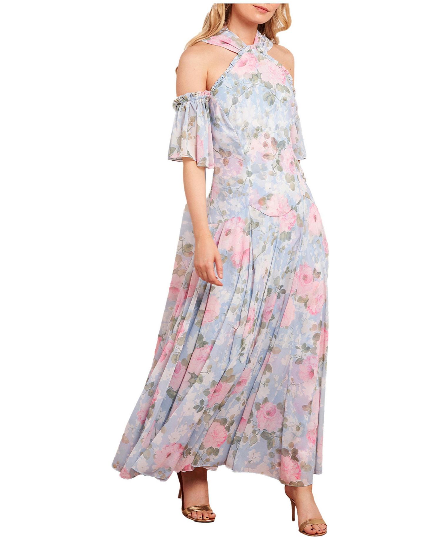 Women's Camille's Garden Halter Neck Ankle Gown