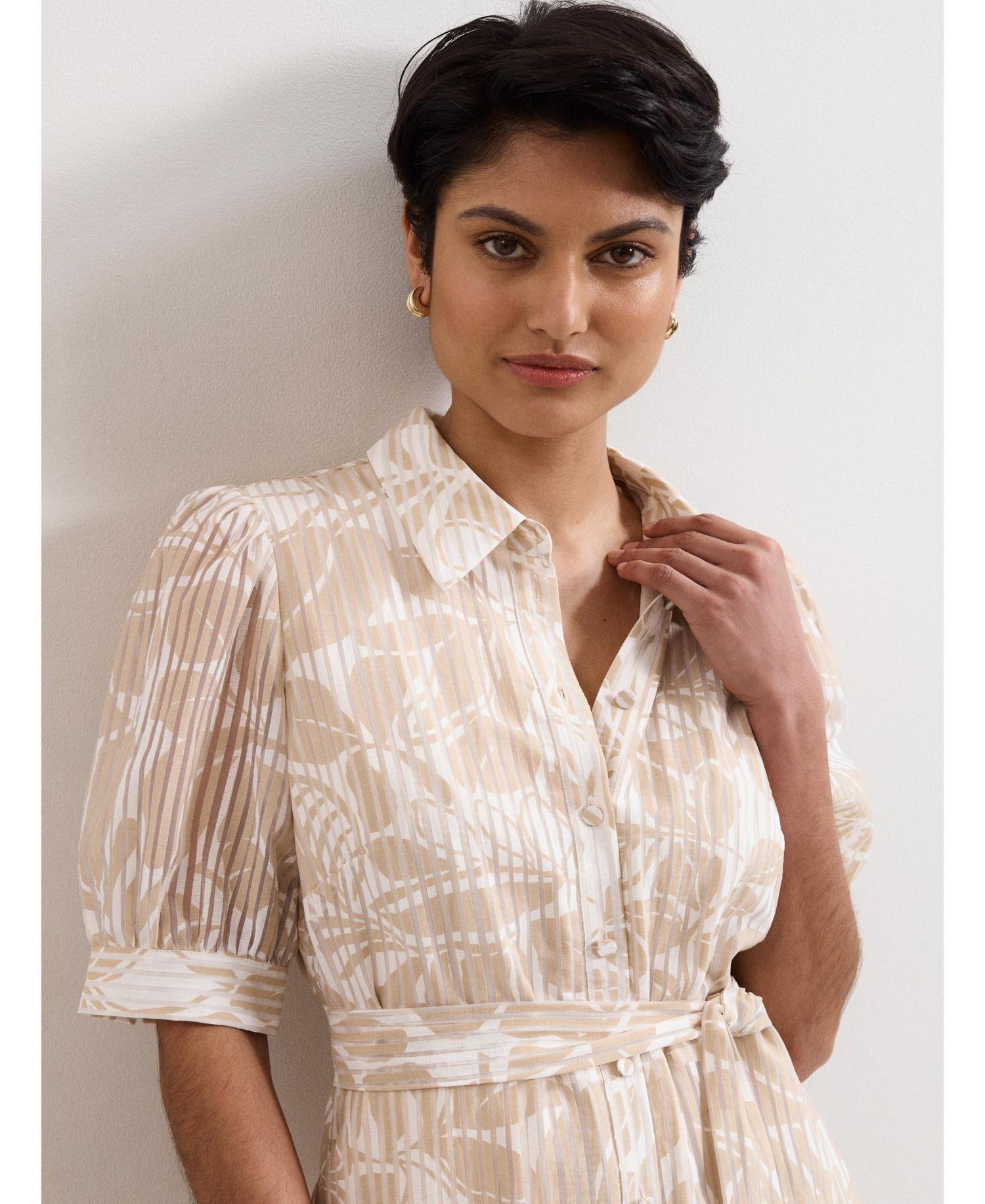Women's Delphine Belted Midi Shirt Dress