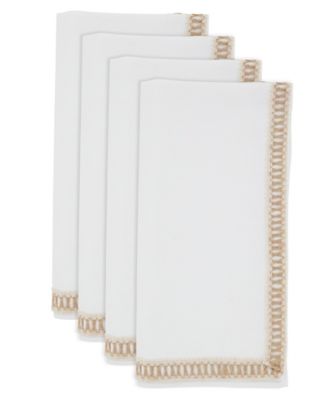 Open Stitch Border Cotton Napkins, Set of 4