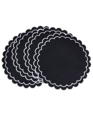 Scalloped Cotton Placemats, Set of 4