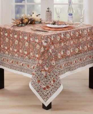 Timeless Floral Cotton Tablecloth, 70" x 70"