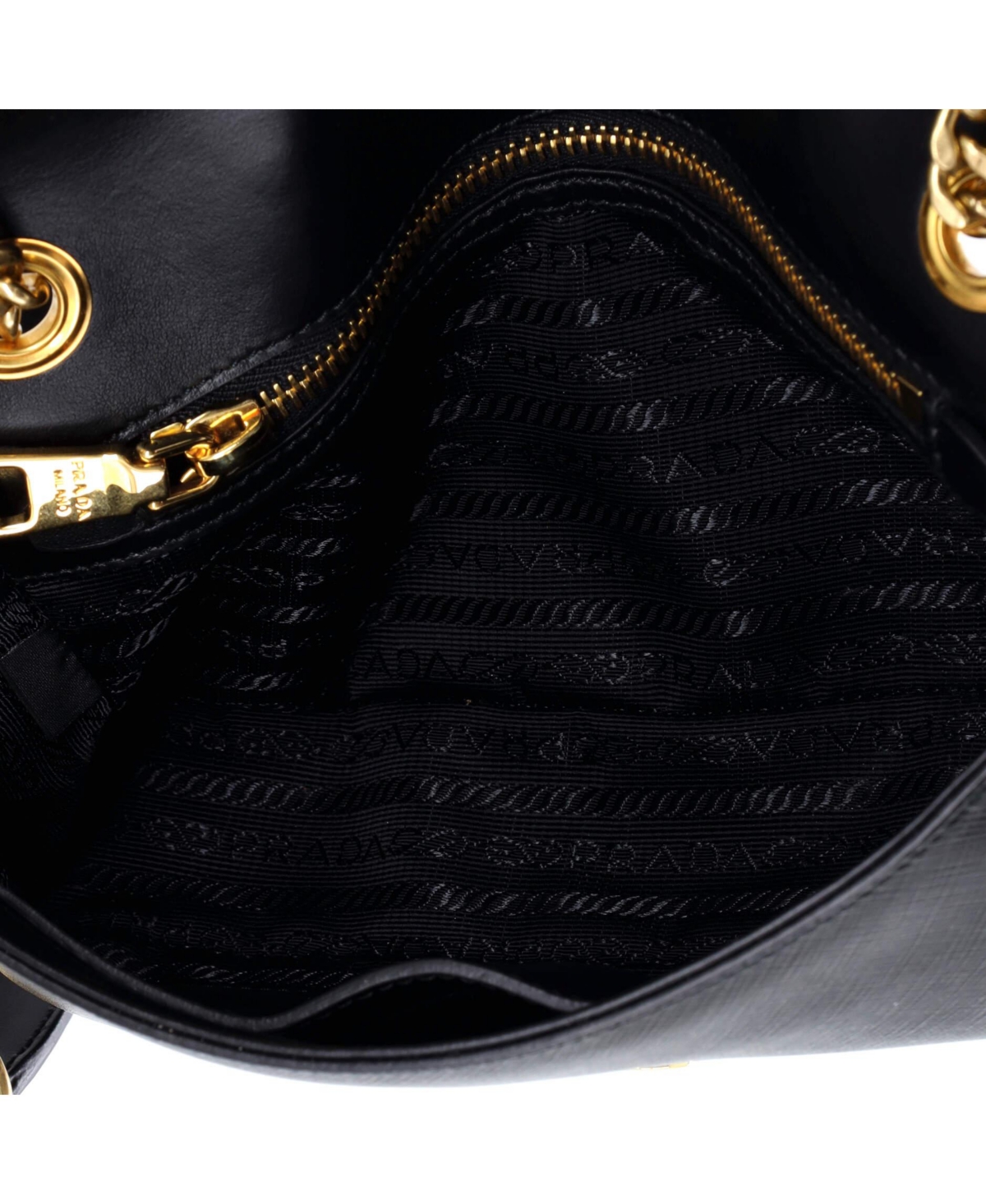 Pre-Owned Prada Small Pattina Flap Shoulder Bag Saffiano Leather