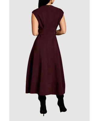 Women's Belted Crepe Dress