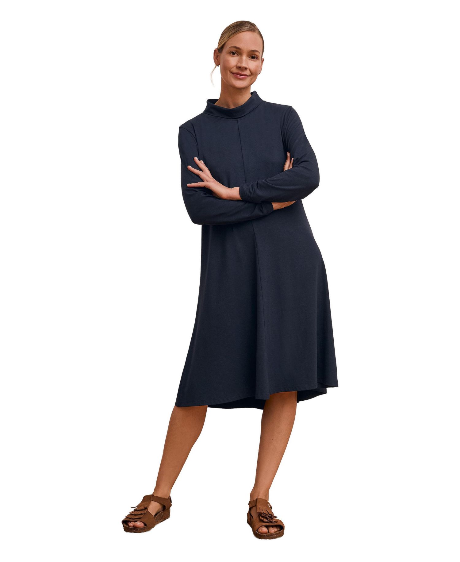 Women's Roll Neck Jersey Dress