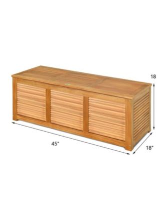 46 Gallon Acacia Wood Storage Bench Box for Patio Garden Deck