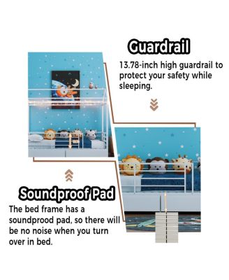 Kids House Floor Bed Frame with Roof