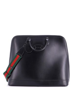 Large Horsebit 1955 Web Duffle Bag Leather