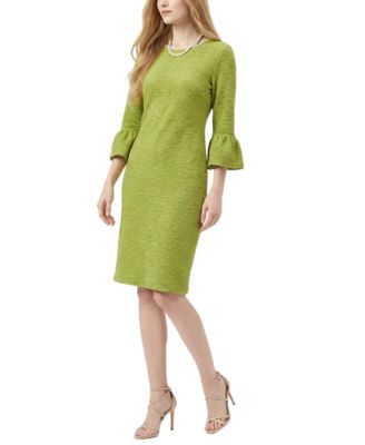 Petite 3/4 Sleeve Mother of Pearl Detail Dress