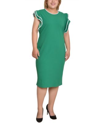 Plus Size Ruffle-Sleeve Dress