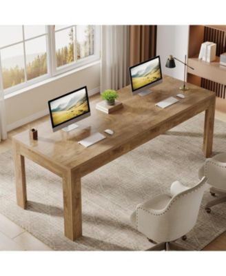 2-Person Desk, 78.7-Inch Extra Long Computer Office Desk, Simple Large Study Writing Table Business Workstation